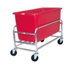 image of Winholt 30-8-SS-RD Bulk Goods Cart, 8 Bushel 500 lb, Stainless Steel Frame, Red Polyethylene Tub