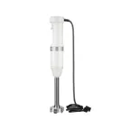 image of KitchenAid KHBV83WH Corded Hand Blender, White, Removable 8" Blending Arm