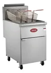 image of Hubert 120566 21" Floor Model Gas Deep Fryer Full Pot Natural Gas, 100 Ibs, 150.000 BTU