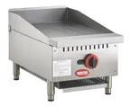 image of Hubert 167201 15" Countertop Gas Griddle with Thermostatic Controls