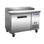 image of Hubert 85219 47" 1-Door Refrigerated Pizza Prep Table, Stainless Steel, 12 cu. ft.