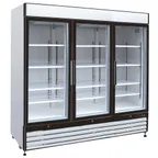 image of Hubert 69K-825 81" Freezer Merchandiser, 72 cu. ft., 3-Section, White Finish, LED Lighting, 120V