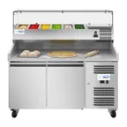 image of Koolmore KM-RPCPS-2D59-GRT 59" 2-Door Granite Top Refrigerated Pizza Prep Table