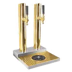 image of Micro Matic BS-SKY-2PVDKR Beer Station, Glycol‑Cooled, 2 Columns, Brass Finish, 1 Faucet, Drip Pan