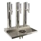 image of Micro Matic BS-SKY-3PSSKR Station, 18"x19" Countertop Glycol-Cooled, 3 2-1/2" SS, Drip/Glass Rinser