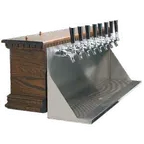 image of Micro Matic CFD08A Irish Coffin Draft Beer Tower, 36" x 12-1/4", Dark Oak, Air‑Cooled, 8 Faucets