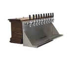 image of Micro Matic CFD10A Beer Tower, Countertop 36" x 12-1/4", Dark Oak, 10 Faucets, 34" x 8" Drip Tray