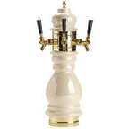 image of Micro Matic CT100-3 Tap Tower, Black Forest 7-3/8" x 24-3/8" Column, 3 Brass-Body Faucets, 6" Base