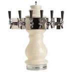 image of Micro Matic CT400E-6 Draft Beer Tower, Countertop, 9" Dia x 24-7/8" H, 6 Brass‑Body Faucets