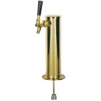 image of Micro Matic D4743S-PVD Draft Beer Tower, Countertop, 3" Dia x 12-1/4" H, PVD Brass, 1 Brass Faucet