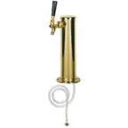 image of Micro Matic D4743T-PVD Beer Tower, Ct, 3" Dia. x 12-1/4" H, Air‑Cooled, Faucet, PVD Brass, NSF