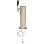 image of Micro Matic D4743T Beer Tower, Countertop, 3" Dia. x 12-1/4" H, Stainless Steel, Brass Faucet, NSF