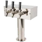 image of Micro Matic D7743PSSKR T‑Style Draft Beer Tower,12" x 14‑3/4" Glycol‑Cooled 3‑Tap 3" Col/4‑1/4" Base