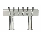 image of Micro Matic DPT36PSS-PL Pedestal Tower, 24" Box, Two 3" Columns, Six Taps, Includes 5 Ft Hoses