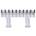 image of Micro Matic DPT410PSS Double Pedestal Beer Tower, 30" x 15‑9/16", 2 Columns, 10 Faucets, 7‑12 Tap