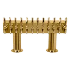 image of Micro Matic DPT412PVDKR-3 Beer Tower, 36" x 15-9/16", Glycol‑Cooled, 2 Columns, 12 PVD Faucets