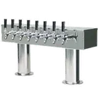 image of Micro Matic DPT48PSS Beer Tower, 30" x 15-9/16" Air-Cooled, Steel, 8 Brass Faucets, 2 4" Columns