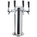 image of Micro Matic DS-144-PSSKR Draft Beer Tower, 4" Dia. x 13-3/4" H, Glycol Cooled, Four Faucets