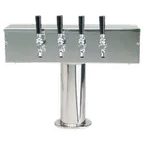 image of Micro Matic DS-354-PSS Beer Tower Counter 20x15.5" AC SS 4 Brass Faucets 3" OC 4" Col/6" Base