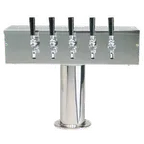 image of Micro Matic DS-355-PSSKR T-Style Draft Beer Tower, 20" x 15-1/2", Glycol, Steel, 4-6 Taps