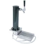 image of Micro Matic DS431CL Draft Tower – Clamp‑On, 3" ABS Column, Black Chrome Faucet, 5" x 6" Tray 1‑3 Taps