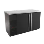 image of Micro Matic MBB58-E 59" Two-Section Back Bar Cooler, 23.7 Cu Ft, Black Vinyl 1/3 HP R290 Thermostat