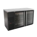 image of Micro Matic MBB58G-E 59" Cooler, 23.7 Cu Ft, Black Vinyl Exterior, Top, Glass Doors, 1/3 HP R290