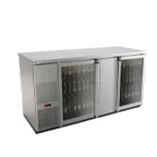 image of Micro Matic MBB68GS-E 69.5" Bar Cooler, 28 Cu Ft, Steel, Glass Doors, 1/3 HP 115V R290