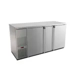 image of Micro Matic MBB68S-E 69.5" Two-Section Back Bar Cooler, 28 Cu Ft, SS, 2 Locked Doors, R290, 1/3 HP