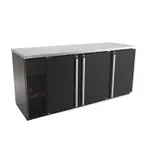 image of Micro Matic MBB78-E 80" 3-Section Bar Cooler, 30.8 cu ft, Black Vinyl, Top Locked Doors, 1/3 HP 115V