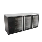 image of Micro Matic MBB78G-E 80" Back Bar Cooler, 30.8 Cu Ft, Black, Top, Glass Doors, R290, 115V 1/3 HP