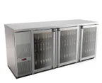 image of Micro Matic MBB78GS-E 80" Back Bar Cooler, 30.8 cu ft, Steel, Swing Doors, Reach In, 1/3 HP 115V