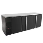image of Micro Matic MBB94-E 95.5" Back Bar Cooler, 39.2 cu ft, 3 Locked Doors, Black, R290, 1/3 HP 115V