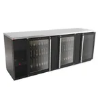 image of Micro Matic MBB94G-E 95" Back Bar Cooler, 39.2 Cu Ft, Black Finish, 3 Glass Doors, R290 1/3 HP 115V