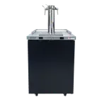 image of Micro Matic MDD23W-E-B Black 25" Wine Cooler, 8.4 cu ft, Stainless Top, Triple Faucet, R134a