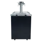 image of Micro Matic MDD23W-E-D 25" Black Dual Temp Wine Cooler, 8.4 cu ft, 3 Pull Faucets, LED Display