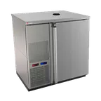image of Micro Matic MDD36SW-E 36\" Dual‑Temp Wine Cooler 4x1/6 Barrel Steel Lock Door Display R134a 115V