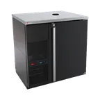 image of Micro Matic MDD36W-E 36" Keg Cooler, Black Top/Interior, Holds Four 1/6‑Barrel Kegs, 1/6 HP 115V