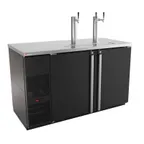 image of Micro Matic MDD58‑E – 59.5" Draft Beer Cooler, 23.7 cu ft, Blk Ext, 3" Towers, Rinser, Locked Doors