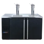 image of Micro Matic MDD58W-E-A 59" Black Keg Cooler, Faucets, Holds 8 1/6‑Barrel Kegs Refrigerated Steel Top