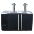 image of Micro Matic MDD58W-E-B – 59" Wine Cooler, Black/Steel Top Self-Contained 2 Triple Columns, 1/3 HP 115V