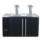 image of Micro Matic MDD58W-E-C 59" Dual-Temp Wine Cooler, Black Vinyl, Top, Locked Doors