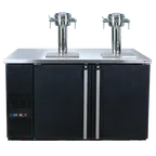 image of Micro Matic MDD58W-E-D 59" Wine Cooler, Black Vinyl, Holds 8 1/6‑Barrel Kegs, Top, 2 Locked Doors