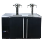 image of Micro Matic MDD58W-E-E 59\" Black Wine Cooler Dispenser, Metal Top, Faucets, Eight 1/6‑Barrel Kegs