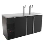 image of Micro Matic MDD68-E - 69.5" Cooler, 28 cu ft, Black Vinyl, Glass Rinser, Two 3" Towers, Locked Doors