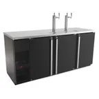 image of Micro Matic MDD78-E - 80" Draft Beer Cooler, 30.8 cu ft, Black, 2 Towers w/ 4 NSF Faucets, 115V