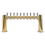 image of Micro Matic METRO-H-10PVDKR Draft Beer Tower, 38" W x 16" H, 2 Columns, 10 PVD Brass Faucets, NSF
