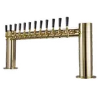image of Micro Matic METRO-H-12PVDKR Draft Tower 44" x 16", 12 Brass‑Plated Faucets, 2 4" Columns, NSF