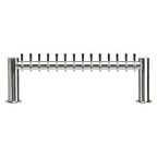 image of Micro Matic METRO-H-14PSSKR Draft Beer Tower, 50"W x 16"H, Glycol, 2 Columns, 14Tap 304 Faucets NSF