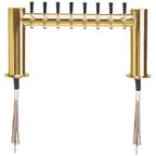 image of Micro Matic METRO-H-8PVDKR - 32" x 16" Draft Tower, 2 4" Columns, 8 PVD Brass‑Plated Faucets, NSF